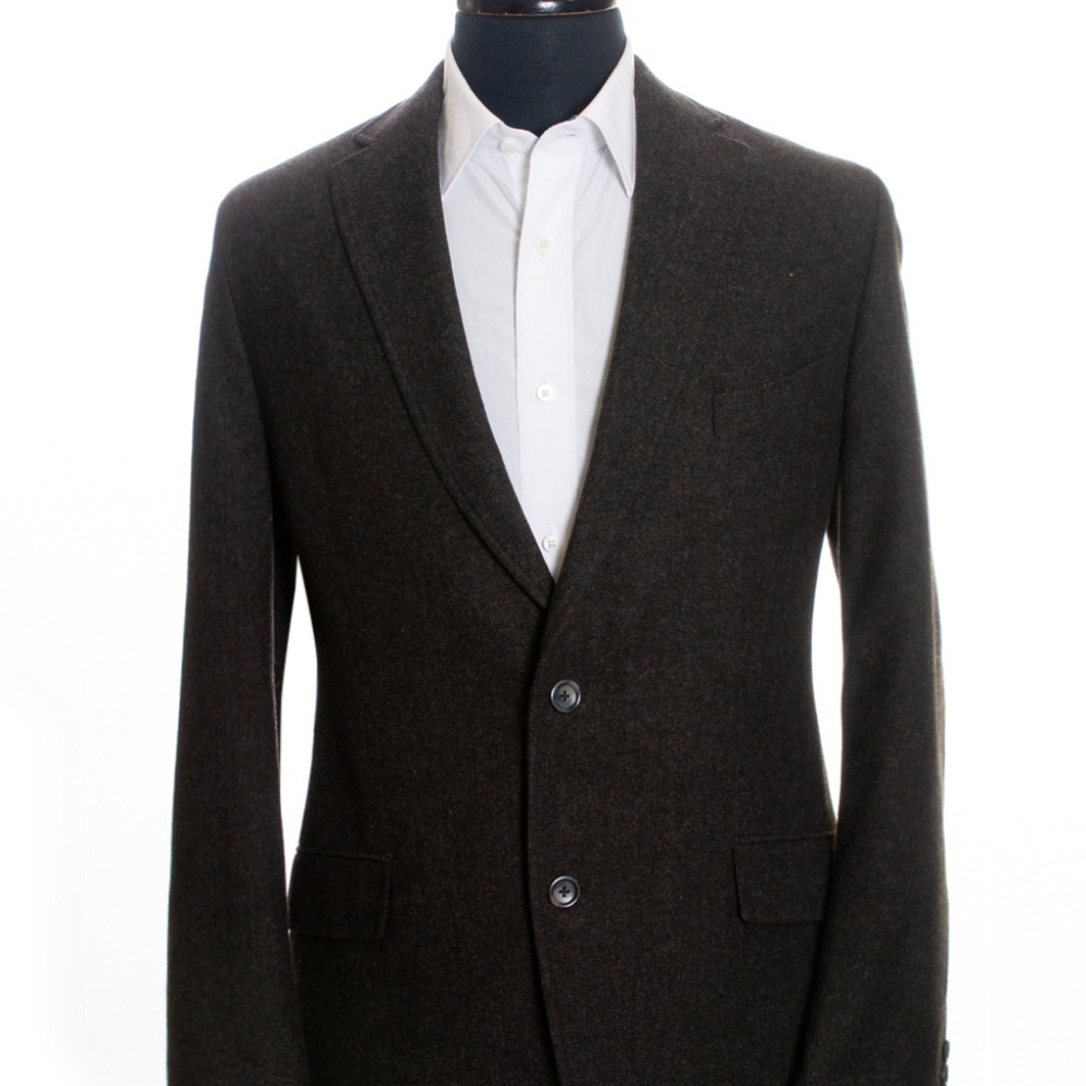 Bugatti Dark Grey Herringbone Tweed Blazer 42R